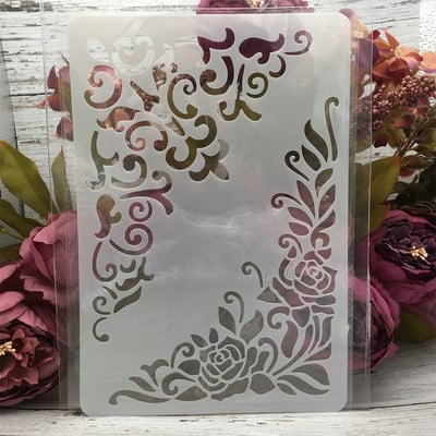 1Τμ 26*17cm Flower Leaves Line DIY Layering Stencils Wall Painting Scrapbook Coloring ανάγλυφο άλμπουμ Πρότυπο διακοσμητικής κάρτας