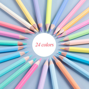 Marco 12/24 цветни моливи Молив за рисуване Нетоксичен цветен молив за деца в училище 9100 Серия Macaron