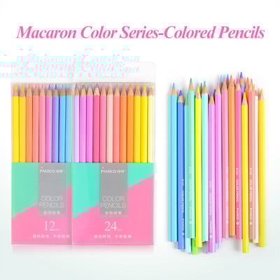 Marco 12/24 de creioane de culori Creion de pictură Creion de culoare non-toxic pentru școlari Seria 9100 Macaron