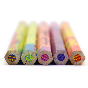 DEDEDEPRAISE 4-цветни смесени цветни моливи Комплект цветни моливи с дебело олово Рисуване Скициране на дървени цветни моливи Училищни артикули