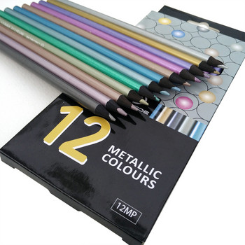 12 цветни метални пастели Комплект за деца Цветни сладки моливи Изкуство Професионално скициране Рисуване с молив Канцеларски аксесоари