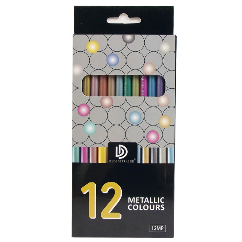 Set metalnih bojica u 12 boja za djecu, slatke olovke u boji, umjetnost, profesionalno crtanje, slikanje olovkom, pribor za pisanje