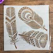 30 * 30 cm veličine perja za izradu mandala za svoje ruke za slikanje šablona fotoalbum s žigom Reljefna papirnata kartica na drvu, tkanini, zidu