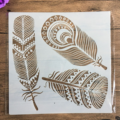 30 * 30 cm veličine perja za izradu mandala za svoje ruke za slikanje šablona fotoalbum s žigom Reljefna papirnata kartica na drvu, tkanini, zidu