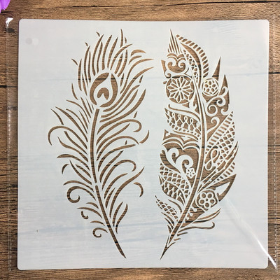 30 * 30 cm veličine perja za izradu mandala za svoje ruke za slikanje šablona fotoalbum s žigom Reljefna papirnata kartica na drvu, tkanini, zidu
