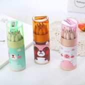 Kawaii 12 цветен концентричен молив с дъга Комплект цветни моливи Училищни пособия за рисуване на графити Рисуване