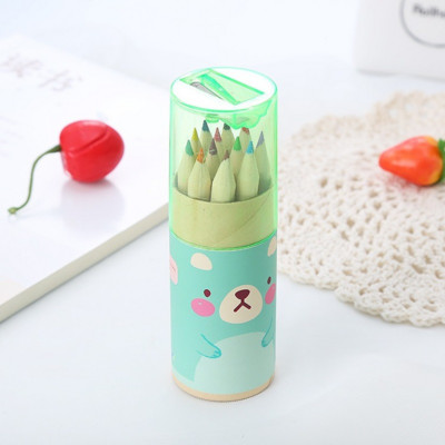 Kawaii 12 цветен концентричен молив с дъга Комплект цветни моливи Училищни пособия за рисуване на графити Рисуване