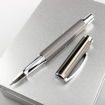 Луксозно качество Metal Black grey Бизнес офис Ролерна химикалка 0,5 мм писец сребърна клипс Ролерна химикалка офис ученически пособия