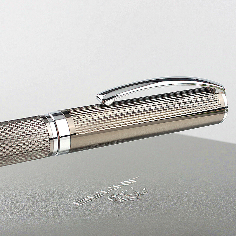 Luksuslik kvaliteet metallist must hall Kontori rullpliiats 0,5 mm otsaga hõbedane klambriga rullikupliiats kontoritarbed