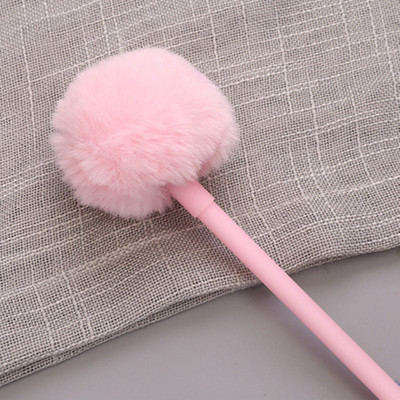 1vnt Mielas Pompom Gel Pen Spalvingas pliušinis rašiklis mokykliniai biuro reikmenys Kawaii Novel Kūrybinės dovanos mergaitėms Dovanų rašymo įrankiai