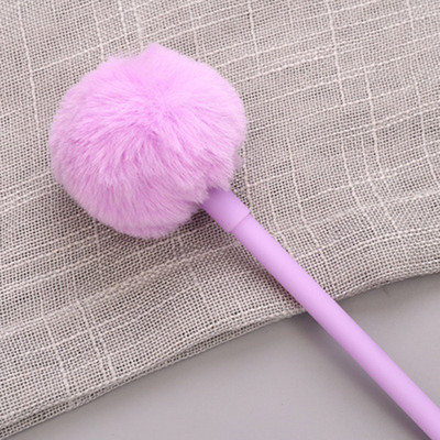1vnt Mielas Pompom Gel Pen Spalvingas pliušinis rašiklis mokykliniai biuro reikmenys Kawaii Novel Kūrybinės dovanos mergaitėms Dovanų rašymo įrankiai