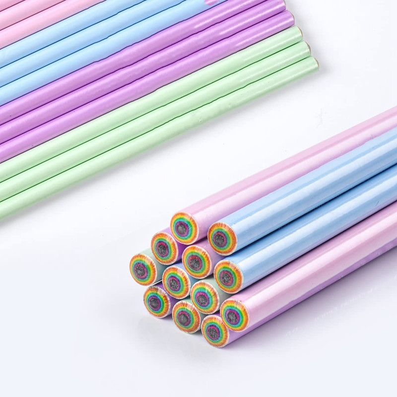 Ekološki prihvatljivi Rainbow reciklirani papir bez drva i plastike 2 HB olovke za školski i uredski pribor, pakiranje od 12 komada