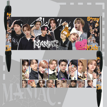 1 бр. Kpop Stray Kids MANIAC Banner Pen Сладки ученически пособия Химикалка Straykids
