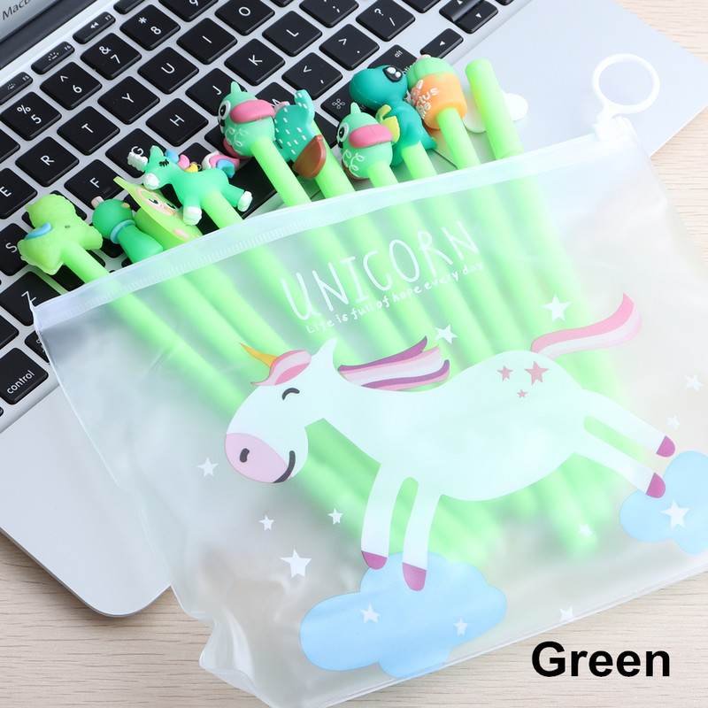 10 vnt / rinkinys Gel Pen Unicorn Pen Stationery Kawaii School Supplies Gel Ink Pen School Kanceliarinės prekės Biuro tiekėjai Rašikliai Vaikai Dovanos