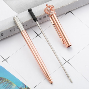 1τμχ Crystal Shiny Metal Crown Ballpoint Pen Interesting Ballpoint Pen Kawaii School Stationery Σχολική προμήθειες γραφείου