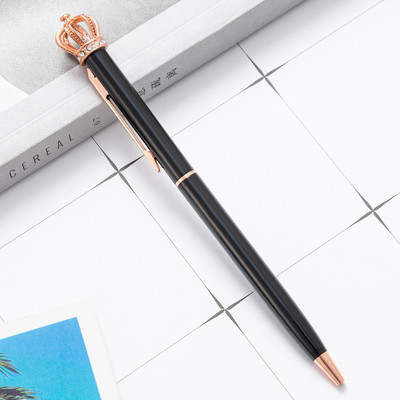 1τμχ Crystal Shiny Metal Crown Ballpoint Pen Interesting Ballpoint Pen Kawaii School Stationery Σχολική προμήθειες γραφείου