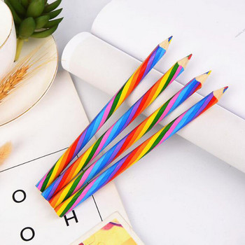 4 бр. Комплект моливи с цвят на дъгата Направи си сам ученически пособия 4 смесени цвята Професионални моливи за деца Ученически пособия за рисуване на графити