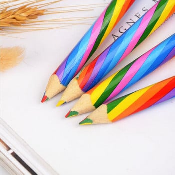 4 бр. Комплект моливи с цвят на дъгата Направи си сам ученически пособия 4 смесени цвята Професионални моливи за деца Ученически пособия за рисуване на графити