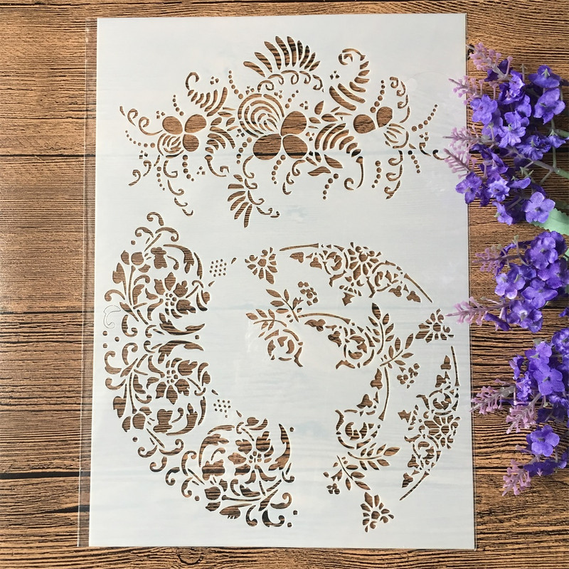 Badu.bg 4 бр./Партида A4 Флорални френски думи Направи си сам ...