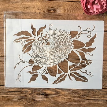 4Pcs A4 29cm Myth Goddess Flower DIY Layering Stencils Стенни картини Скрапбук Оцветяване Релефен албум Декоративен шаблон