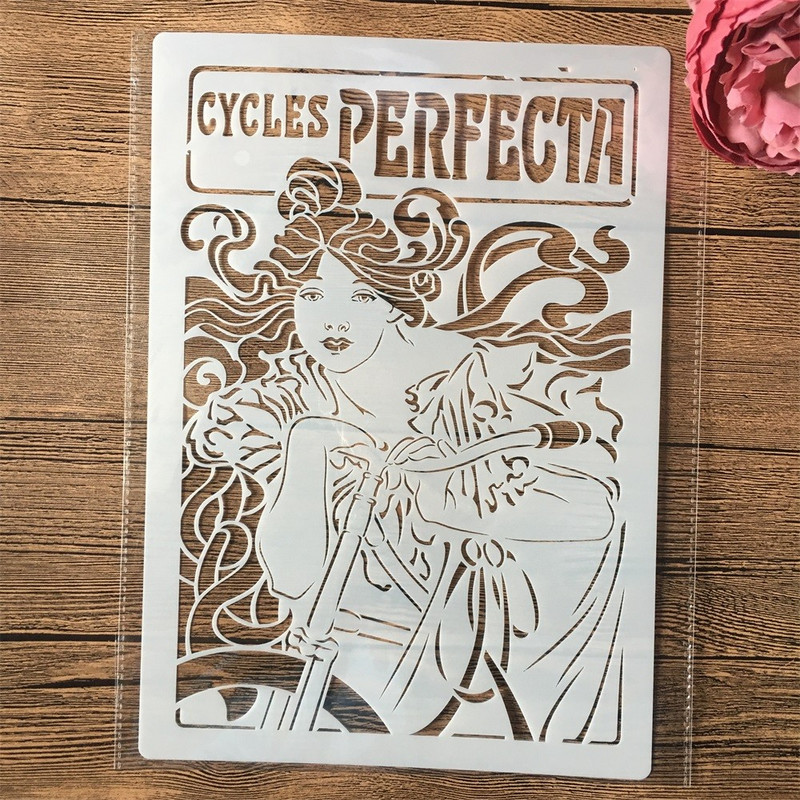 4 ks A4 29cm mýtická bohyňa kvet vrstvené šablóny na maľovanie na stenu scrapbooking vyfarbovanie reliéfny album dekoratívna šablóna