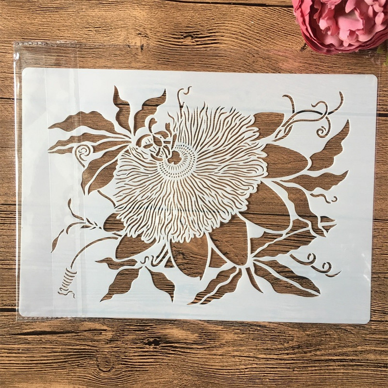 4 ks A4 29cm mýtická bohyňa kvet vrstvené šablóny na maľovanie na stenu scrapbooking vyfarbovanie reliéfny album dekoratívna šablóna