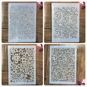 4 ks A4 29*21cm kvetinový list textúra DIY vrstvené šablóny nástenné maľby scrapbooking vyfarbovanie embossovanie album dekoratívna šablóna