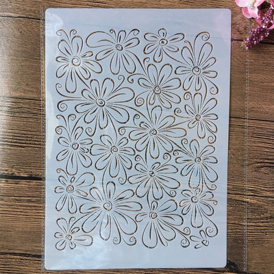 4 ks A4 29*21cm kvetinový list textúra DIY vrstvené šablóny nástenné maľby scrapbooking vyfarbovanie embossovanie album dekoratívna šablóna
