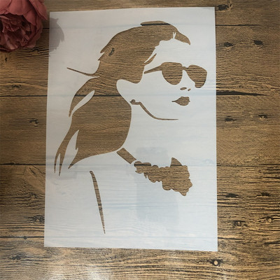 4Pcs A4 29cm Moda Ljepota Djevojke Leptir DIY Šablone za nanošenje slojeva Zidne slike Spomenar u boji Reljefni album Predložak za dekoraciju