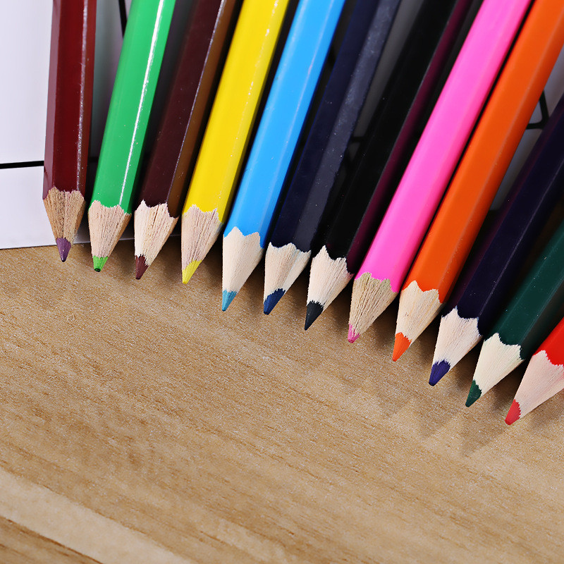 12kom/set kratki set drvenih olovaka u boji za djecu i učenike osnovnih škola kist za slikanje grafita u boji 12 boja