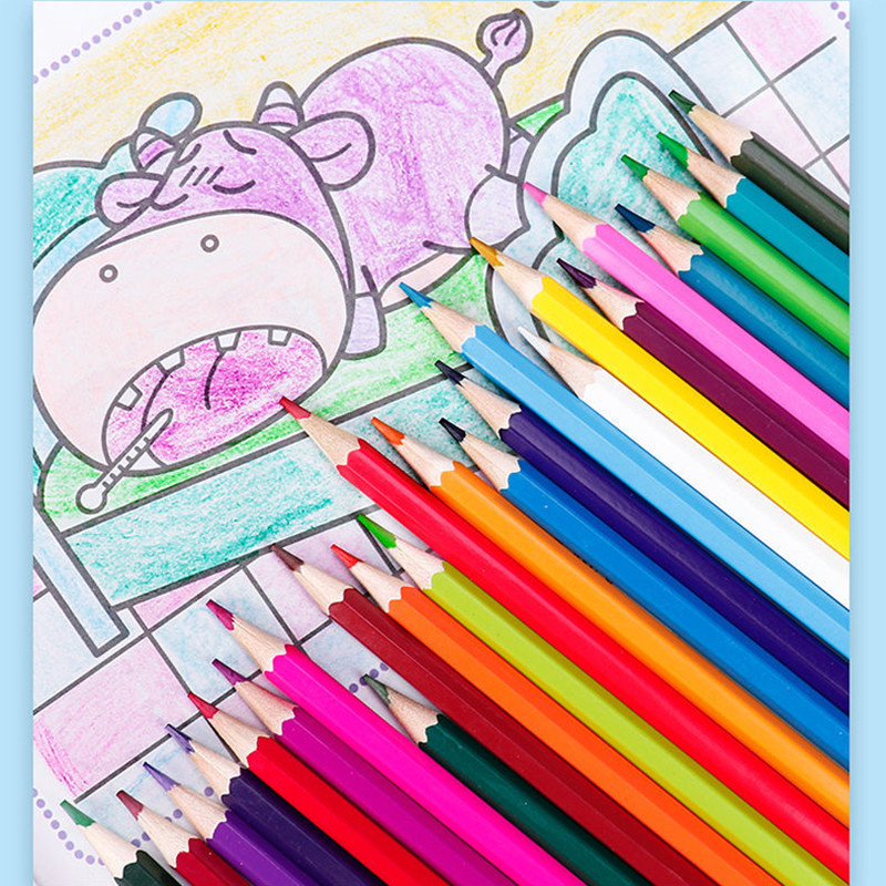 12Colors Fa színes ceruzák akvarell ceruza gyerekeknek vázlat rajz ceruza készlet Studet vázlat kézzel festett festészet művészeti kellékek