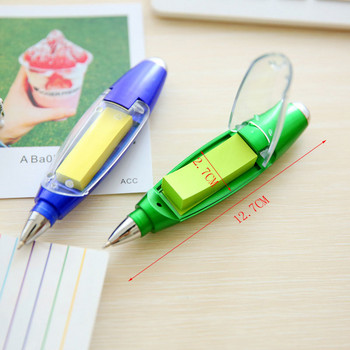 1 τμχ Πολυλειτουργικό στυλό δημιουργικής γραφικής ύλης Sticky Notes Κορδόνι LED Light στυλό μπαλάκι Μπλε μελάνι Σχολικά είδη γραφείου