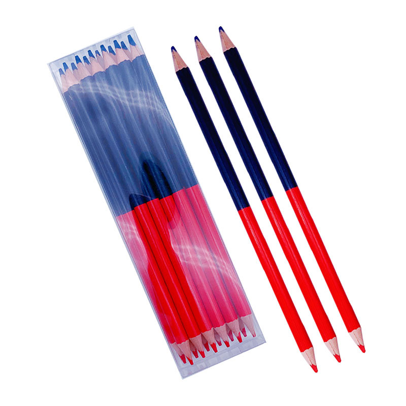 Set de 12 buc. Creion de culoare dublă Roșu Albastru 3.0 Miez de plumb Dual Head Art Desen Schiță Schiță Birou Scoala Lucru Note Mark Papetarie