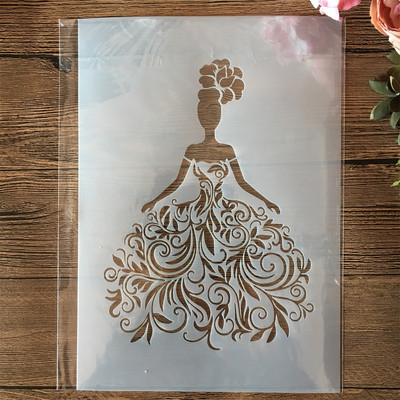 A4 29cm Sleep Girl Woman DIY Layering Stencils Wall Painting Scrapbook Coloring ανάγλυφο διακοσμητικό πρότυπο άλμπουμ