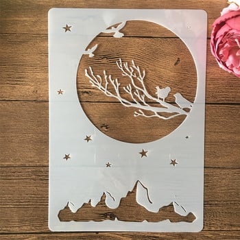 A4 29cm Moon Meteor Stars Animals DIY Layering Stencils Wall Painting Scrapbook Coloring ανάγλυφο διακοσμητικό πρότυπο άλμπουμ