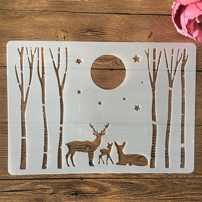 A4 29cm Moon Meteor Stars Animale DIY Stratificare Șabloane Pictură de perete Album de însemnări de colorat embosare Album șablon decorativ