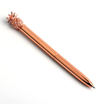 Химикалка GENKKY Стил на ананас Метален материал Химикалки със скиптър за училище Офис Цветове Гланцово Сребристо Златно Розово Добри за избор