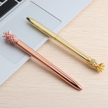 Στυλό GENKKY στυλό ανανάς στυλό μεταλλικό υλικό σκήπτρο για σχολικά χρώματα γραφείου γυαλιστερό ασημί χρυσό Rosegood για επιλογή
