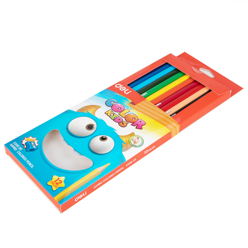 Χρωματιστό μολύβι Deli Jumbo 12 Χρώματα Έγχρωμο παιδικό μολύβι προμήθεια ζωγραφικής Σκίτσο Ζωγραφική σχολικά είδη για σχέδιο
