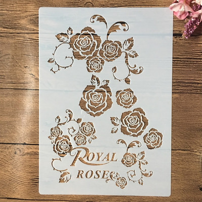 A4 29 cm lieli ziedi tekstūra DIY slāņošanas trafareti sienu gleznojumi albums Krāsošana reljefs albums dekoratīvā veidne