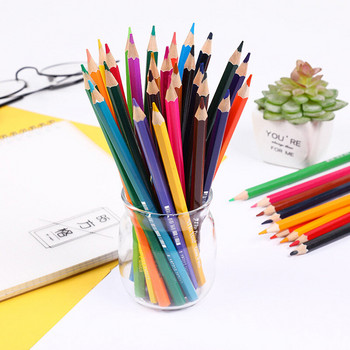 [24 бр./компл.] Дървени цветни моливи за детски рисунки, комплект художествени цветни моливи за начални ученици Училищни офис консумативи