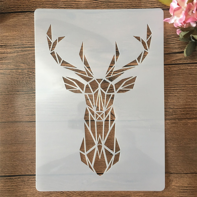 4 ks A4 29cm 3D zvieratá líška ananás DIY vrstvené šablóny nástenná maľba scrapbooking vyfarbovanie embossovanie album dekoratívna šablóna