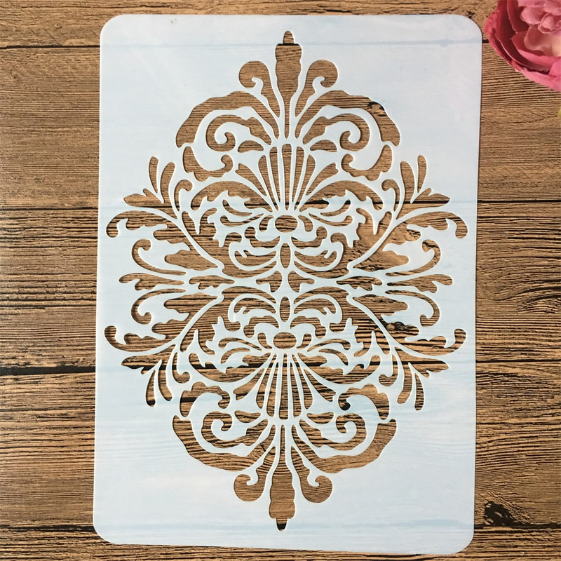 4tk/komplekt A4 29cm peegel-lühter Mandala DIY kihistusšabloonid maalimine väljalõigete album värvimine reljeefne album Dekoratiivne mall