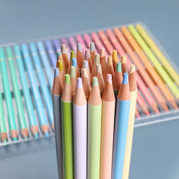 Brutfuner Macaron 24 цвята, ярки пастелни цветни моливи, комплект цветни моливи от мека дървесина за възрастни ученици, скици, детски подаръци