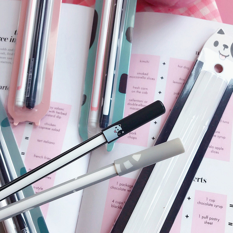 2 buc/lot drăguț Kawaii carte de hârtie cu pestrii pix gel stilou 0,38 mm stilou cu cerneală cadou promoțional Papetarie Rechizite școlare și de birou