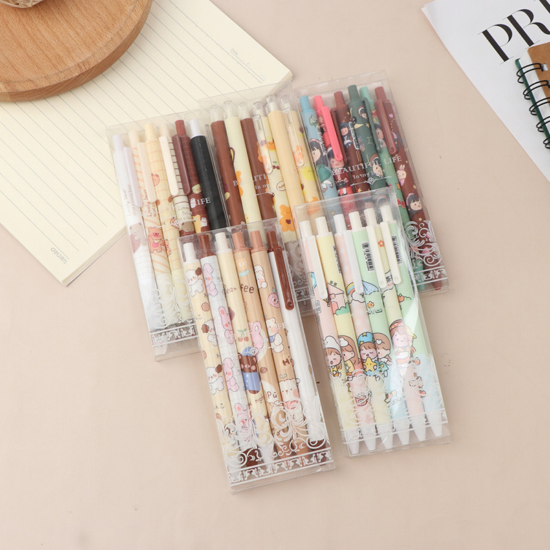 6 kom/lot Kawaii gel olovka set slatkih kemijskih olovaka 0,5 mm crna tinta Crtić školarci pribor za pisanje dječji dar