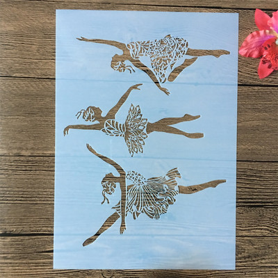 A4 29cm Ruža Krásne dlhé vlasy Dievča DIY Vrstvené šablóny Nástenná maľba Scrapbook Vyfarbovanie Razba Album Dekoratívna šablóna