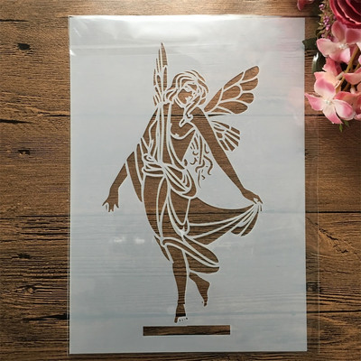 A4 29cm Ruža Krásne dlhé vlasy Dievča DIY Vrstvené šablóny Nástenná maľba Scrapbook Vyfarbovanie Razba Album Dekoratívna šablóna