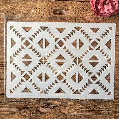 4 kom A4 29 cm valovita geometrija tekstura DIY šablone za nanošenje slojeva Zidne slike Album za utiskivanje Ukrasni predložak