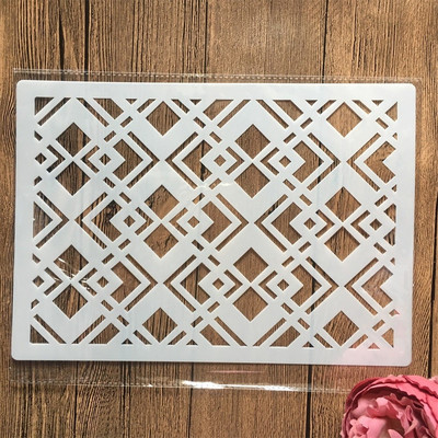 4 kom A4 29 cm valovita geometrija tekstura DIY šablone za nanošenje slojeva Zidne slike Album za utiskivanje Ukrasni predložak